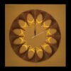 Square String Art Wall Clock With Khaki Leather Background, Silent Clock, Khaki and Brown Strings