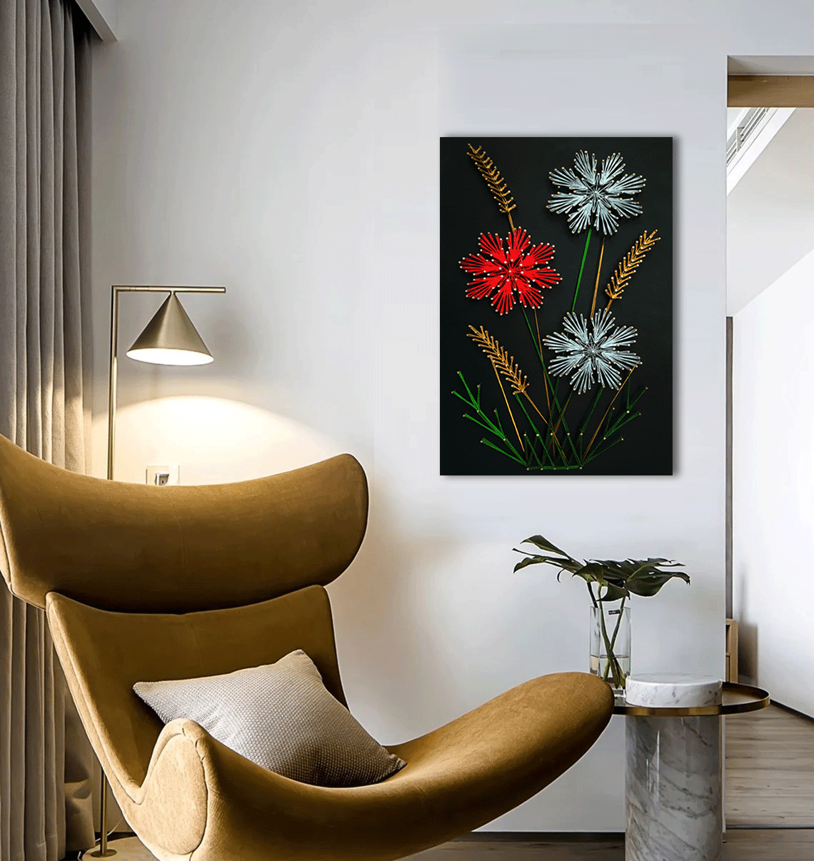 String Art Flowers in Kenya